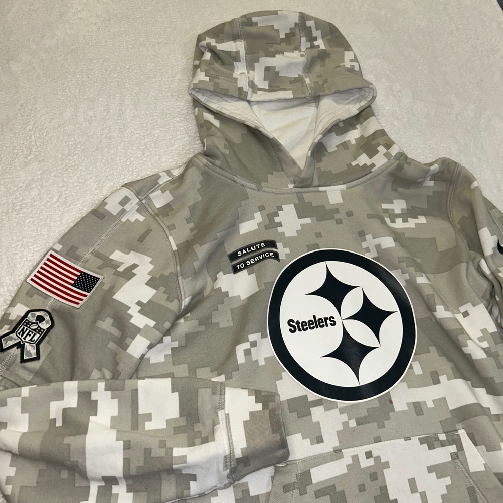 Nike Hoodie Pittsburgh Steelers Salute to Service Boys L 14/16 Digi Camo NFL B2S